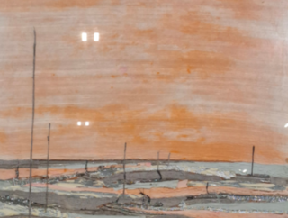 Zijde collage, Maya Wildevuur, Compositie zalmkleurig, 1987